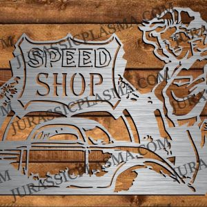 RETRO SPEED SHOP BLONDE GIRL DIGITAL DOWNLOAD SVG DXF JPEG
