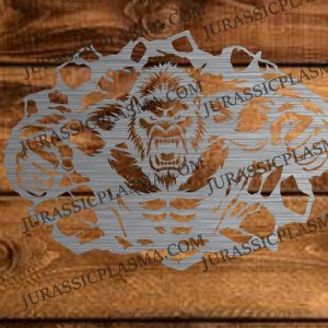BIGFOOT BREAKING THROUGH WALL 3D 25 X 17 & LARGE VERSION 2026  DIGITAL DOWNLOAD SVG DXF JPEG