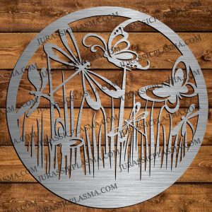 DRAGONFLY BUTTERFLY CIRCLE ART 22 X 22 2026 DIGITAL DOWNLOAD SVG DXF JPEG