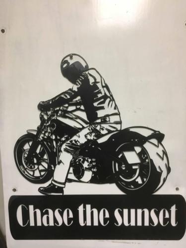 Biker lookback chase the sun #73