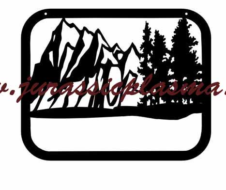 mountian and trees frame add name 24x 20cCJ