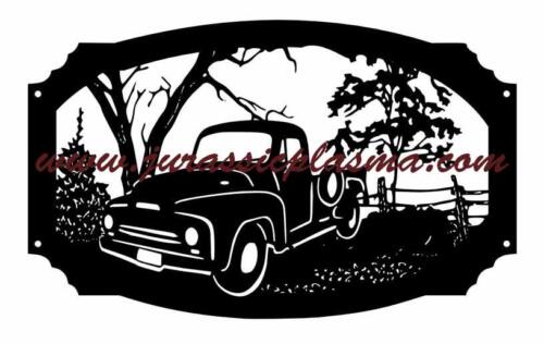 old IH   truck with trees and frame 24x15cCU